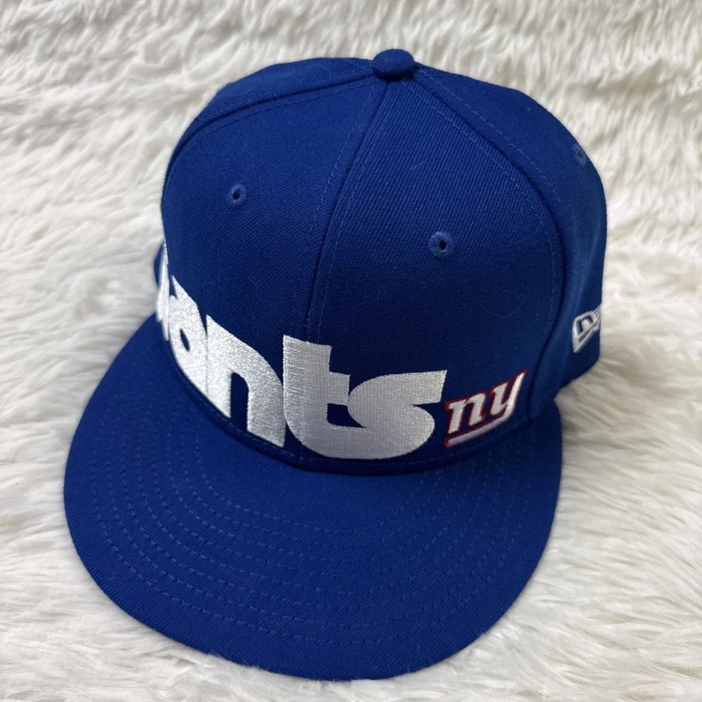 New York Giants Hat Cap Fitted Mens 7-1/2 Blue NFL Football New Era 59FIFTY